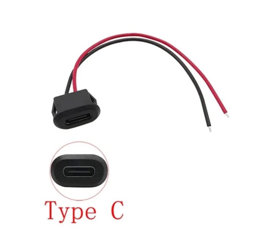 Type-C Socket 2Pin Female Connector Jack Charging Port 3A V2